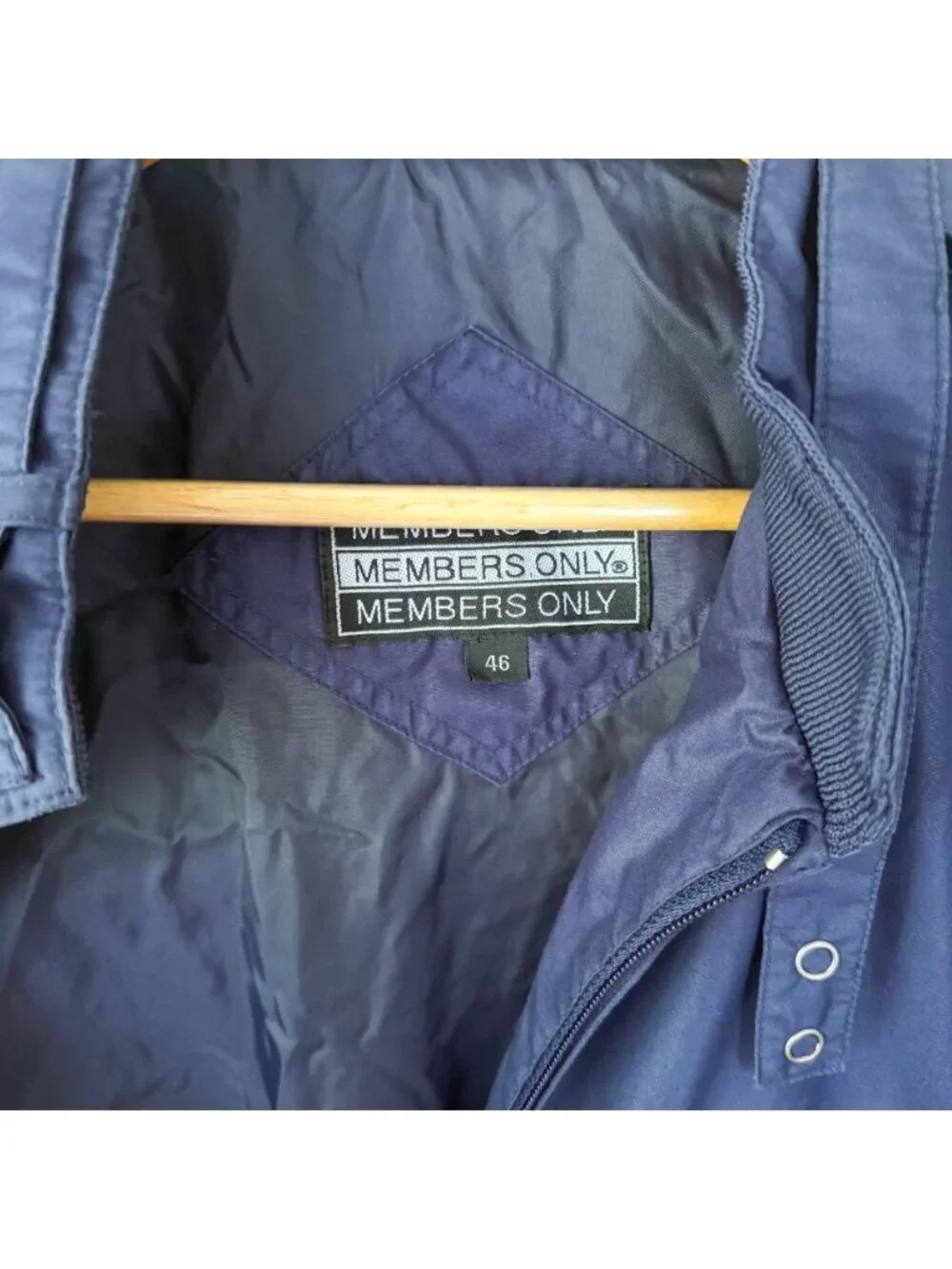 Members Only Classic Iconic Racer Bomber Jacket Navy Blue XL
